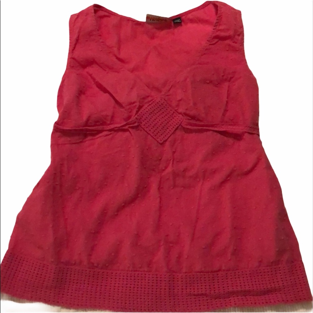 Unique Spectrum Dotted Swiss Sleeveless Top EUC